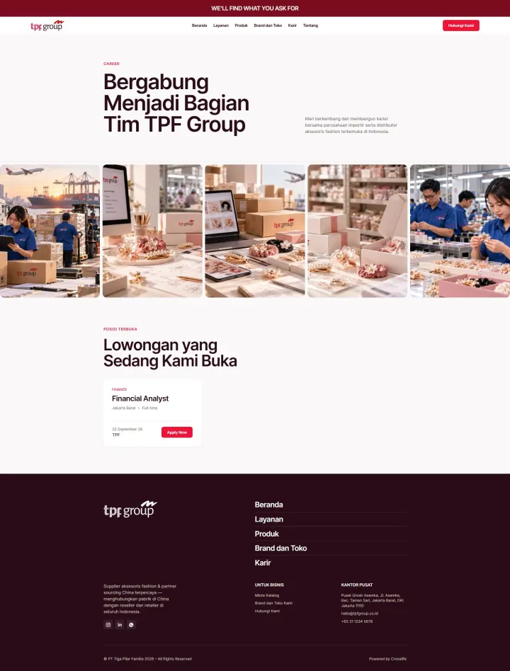 Halaman 3 website Tiga Pilar Familia