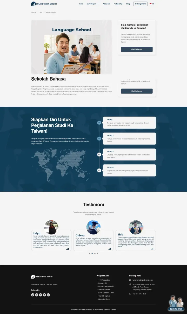Halaman 4 website Lumen Terra Bright