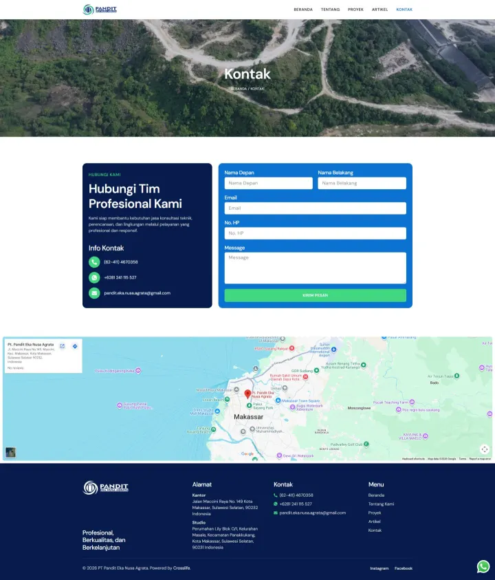 Halaman 4 website Pandit Eka Nusa Agrata