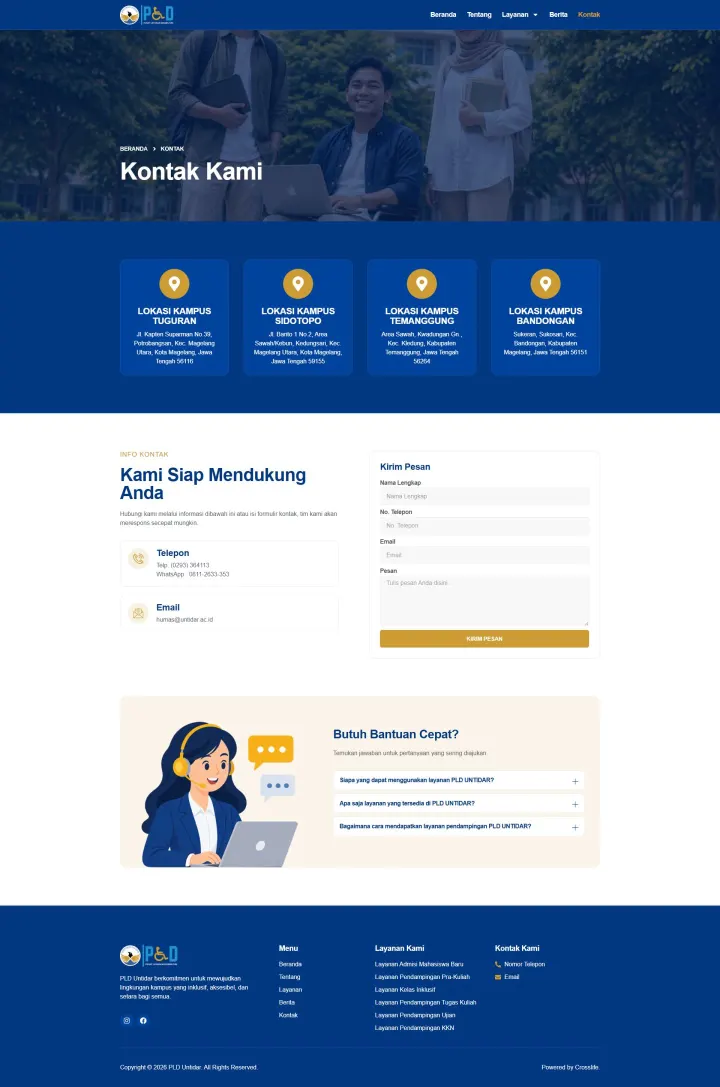 Halaman 3 website PLD Universitas Tidar