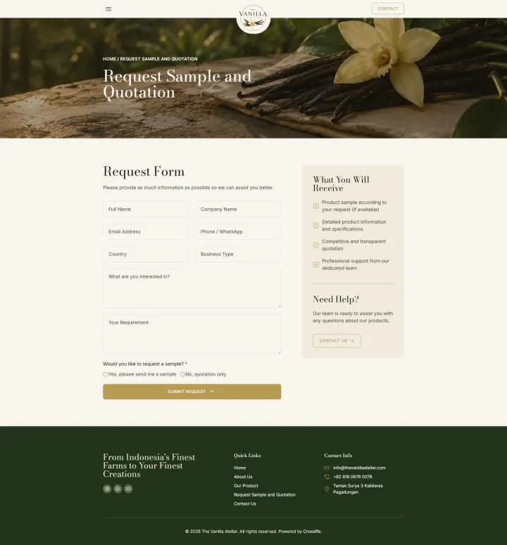 Halaman 5 website The Vanilla Atelier