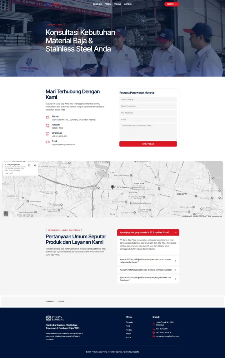 Halaman 3 website Surya Baja Prima