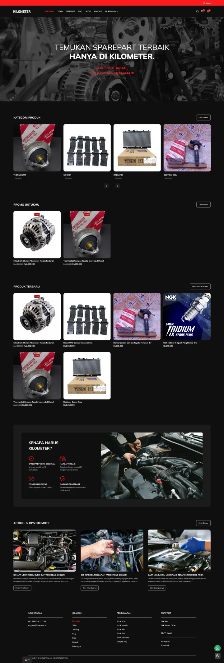 Halaman 1 website Kilometer.id