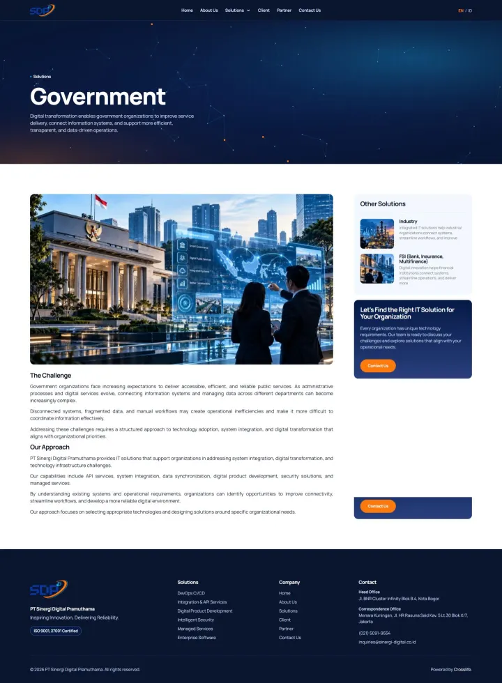 Halaman 5 website Sinergi Digital Pramuthama