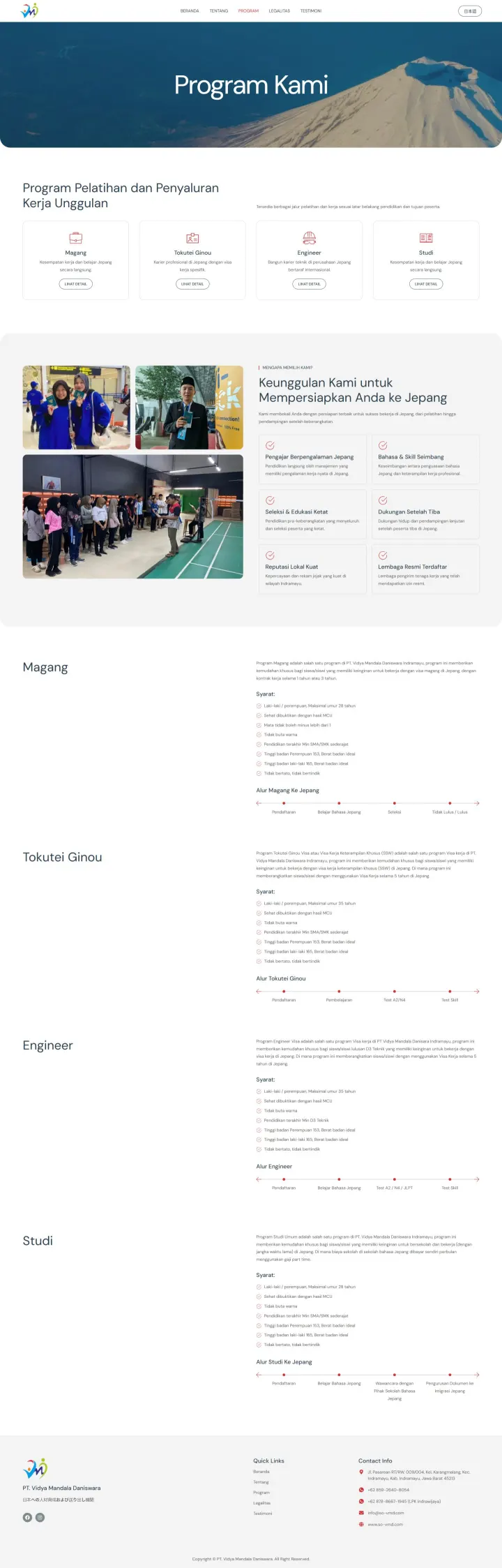 Halaman 3 website So-VMD (Vidya Mandala Daniswara)