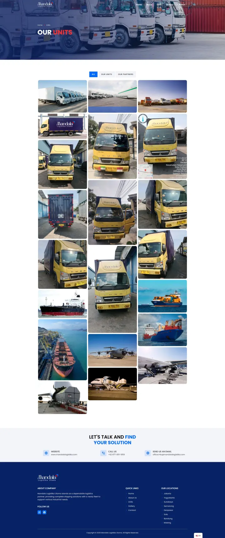 Halaman 4 website Mandala Logistika Utama
