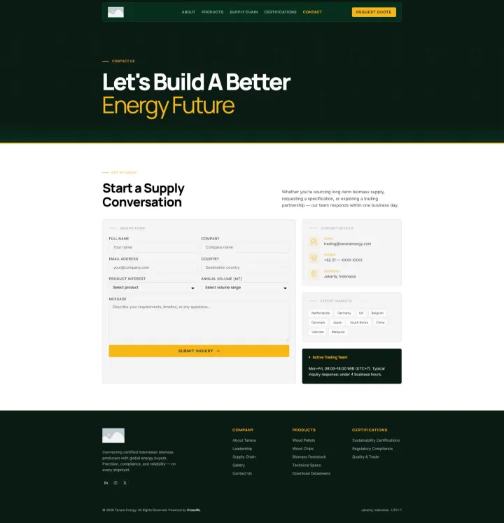 Halaman 4 website Tanara Energy