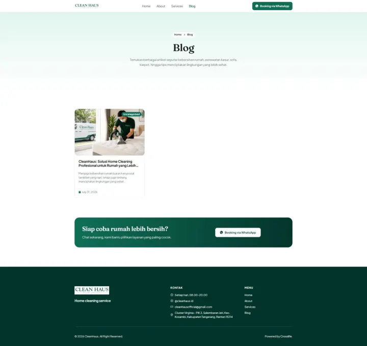 Halaman 4 website CleanHaus