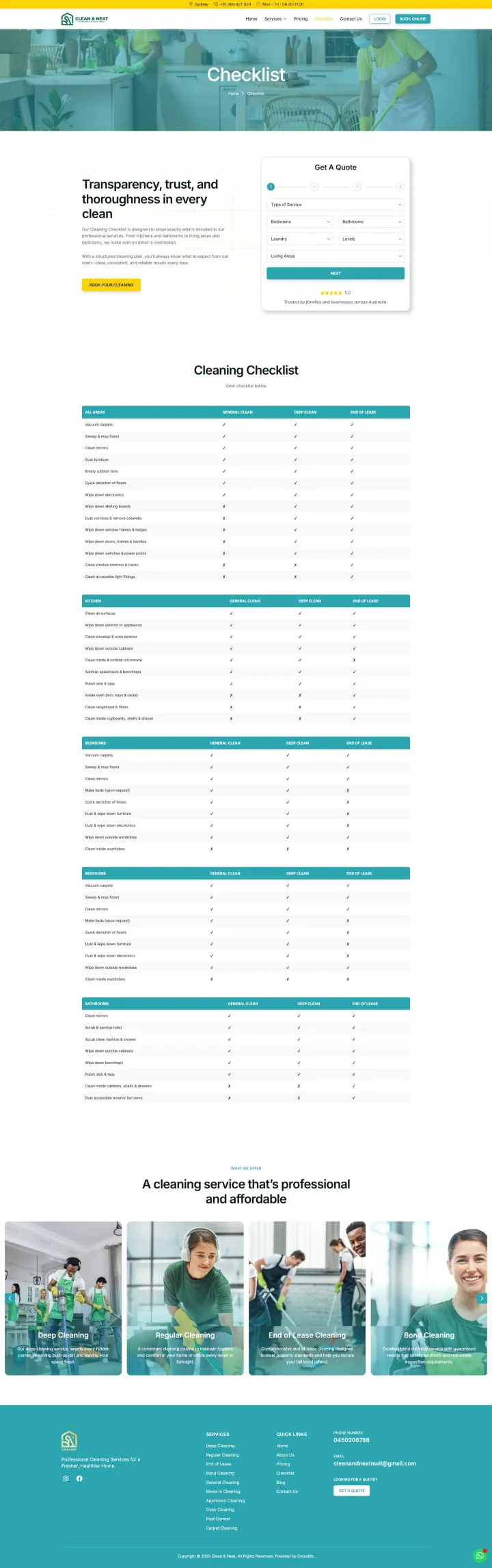 Halaman 2 website Clean & Neat Solutions