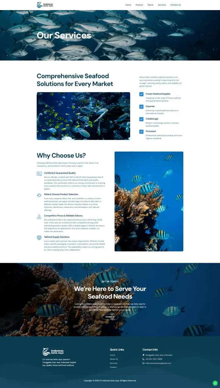 Halaman 3 website Indomas Fishery
