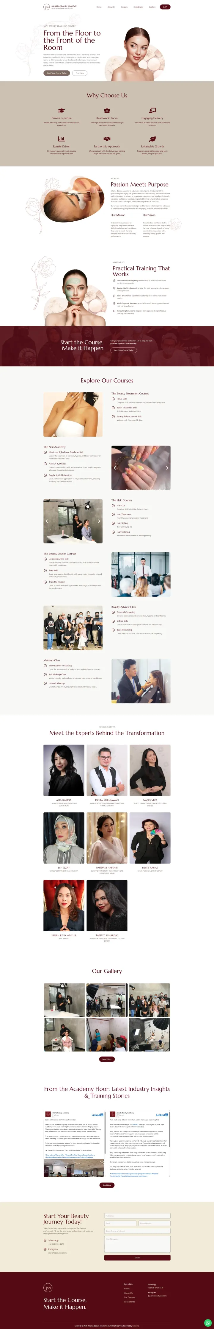 Halaman 1 website Jakarta Beauty Academy
