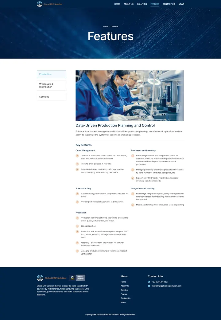 Halaman 4 website Global ERP Solution