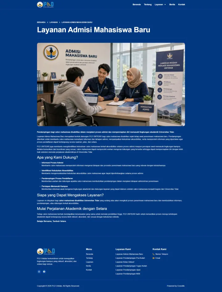 Halaman 5 website PLD Universitas Tidar