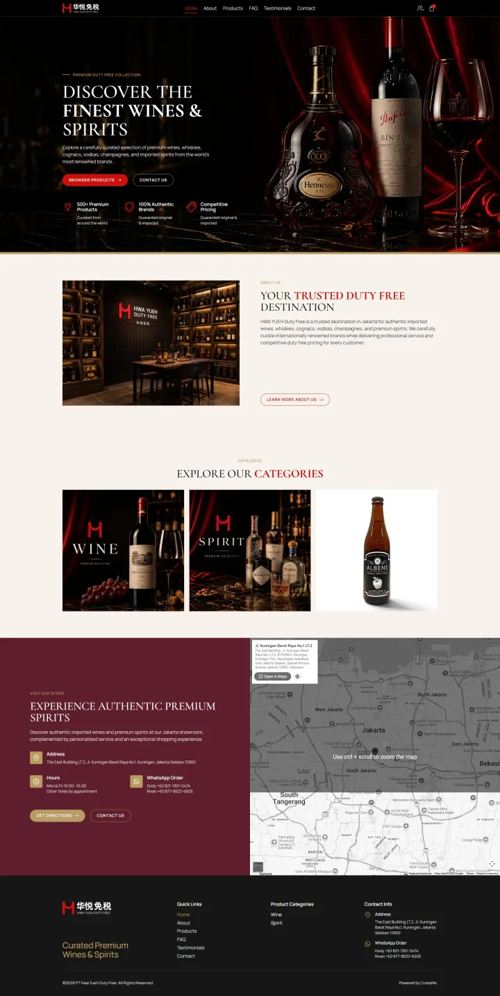 Halaman 1 website HCI Duty Free