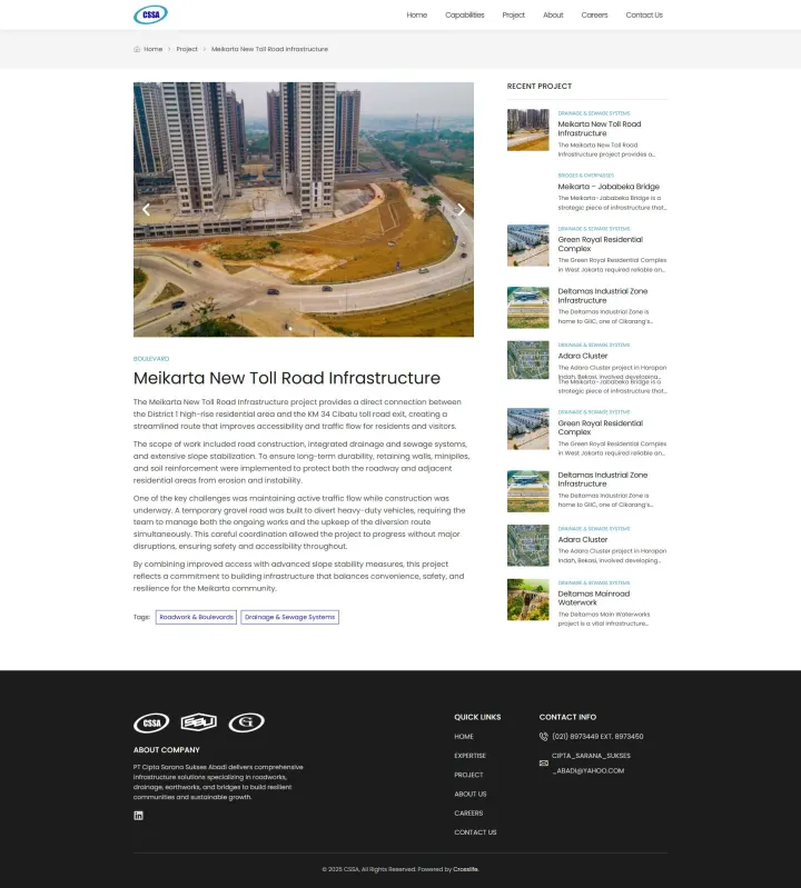 Halaman 6 website Cipta Sarana Sukses Abadi (CSSA)