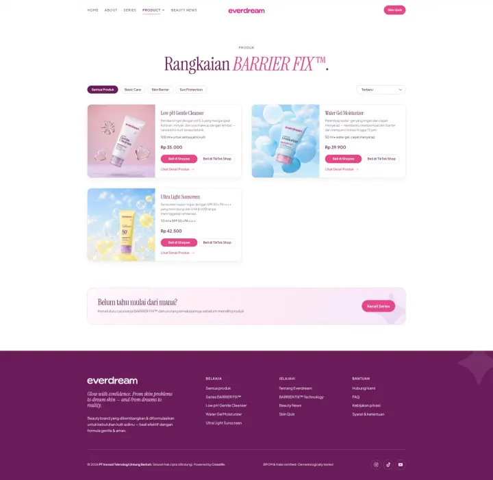 Halaman 5 website Everdream