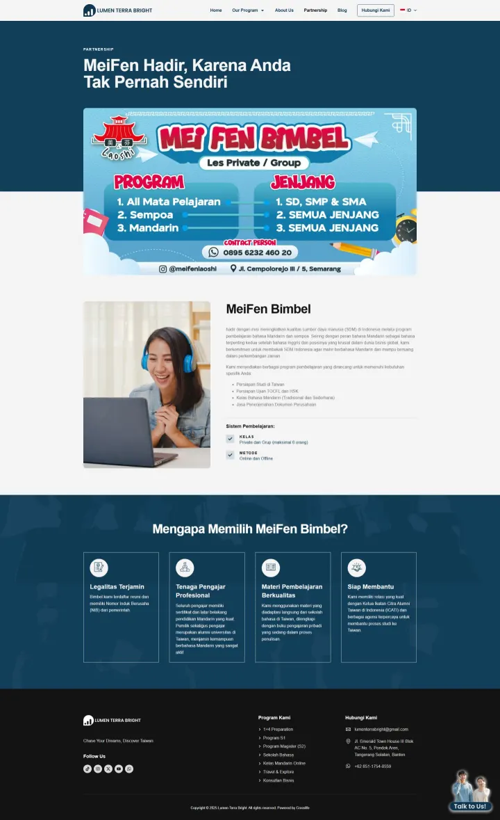Halaman 3 website Lumen Terra Bright