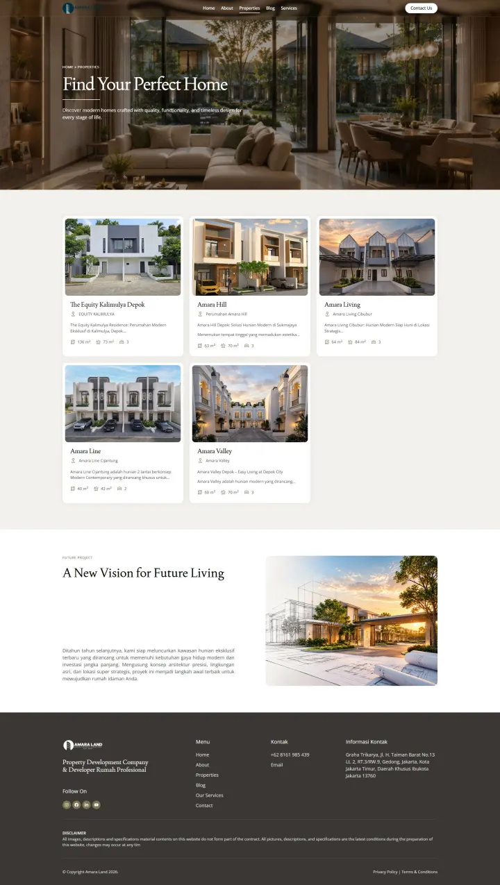 Halaman 5 website Amara Land
