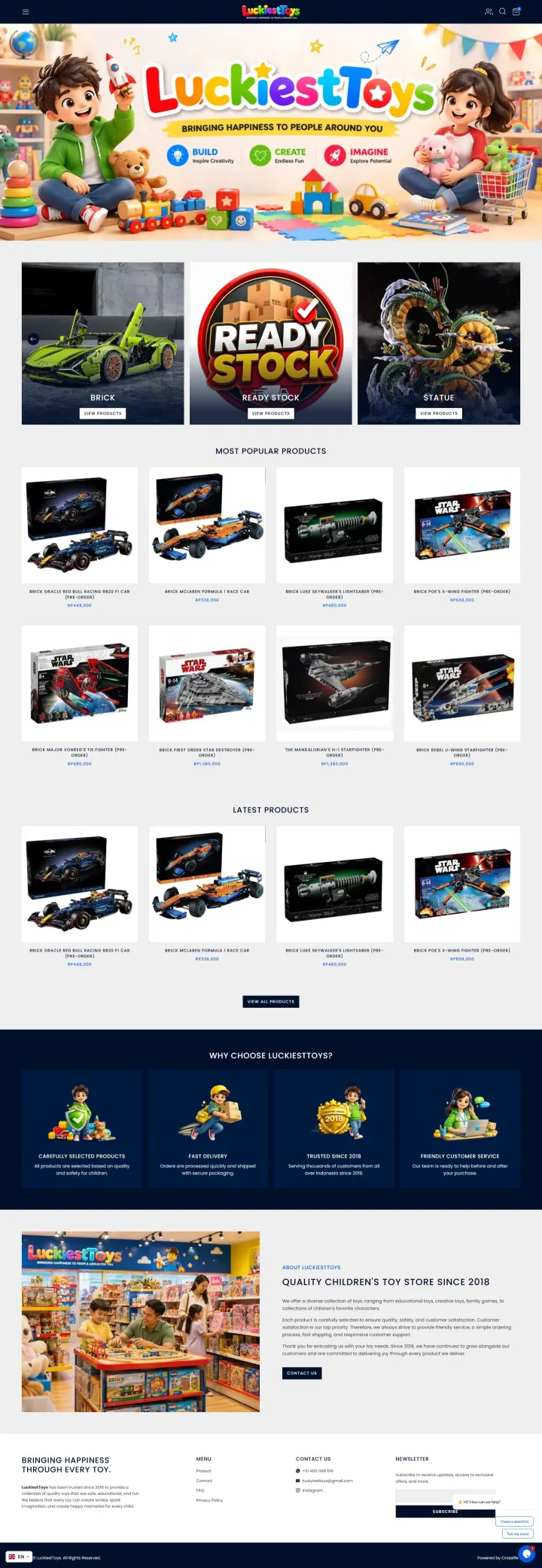 Halaman 1 website LuckiestToys