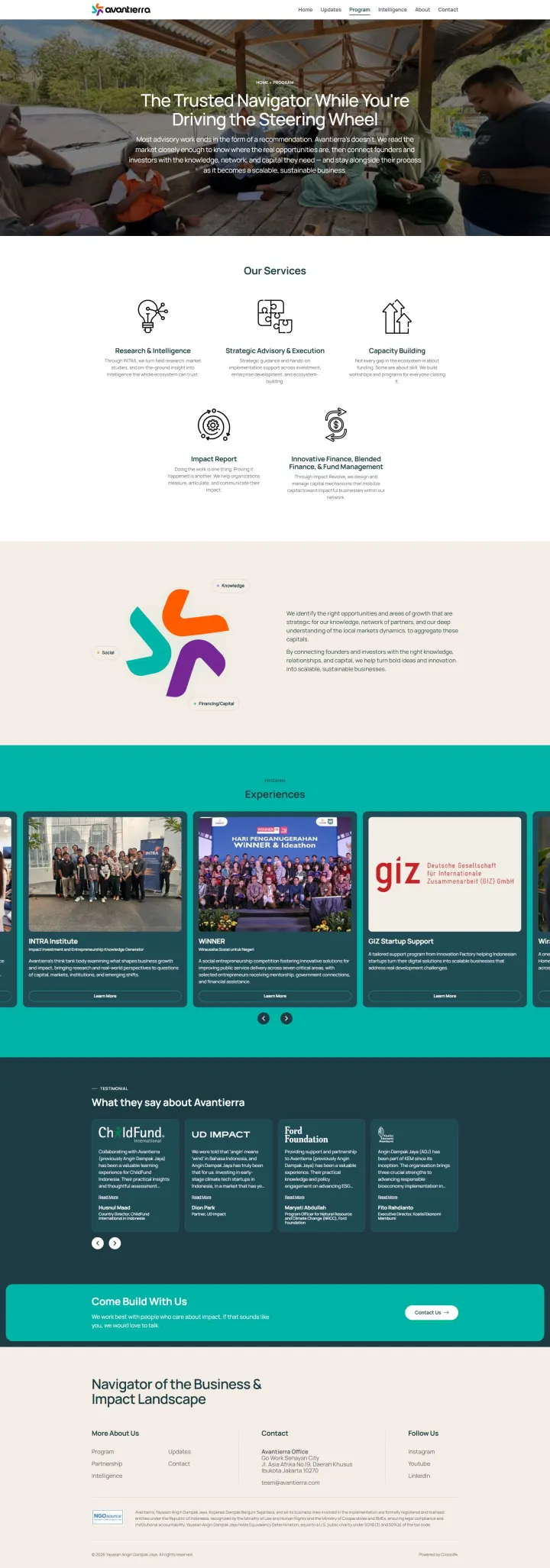 Halaman 5 website Avantierra