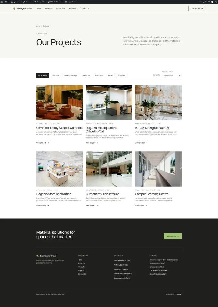 Halaman 6 website Brawijaya Group