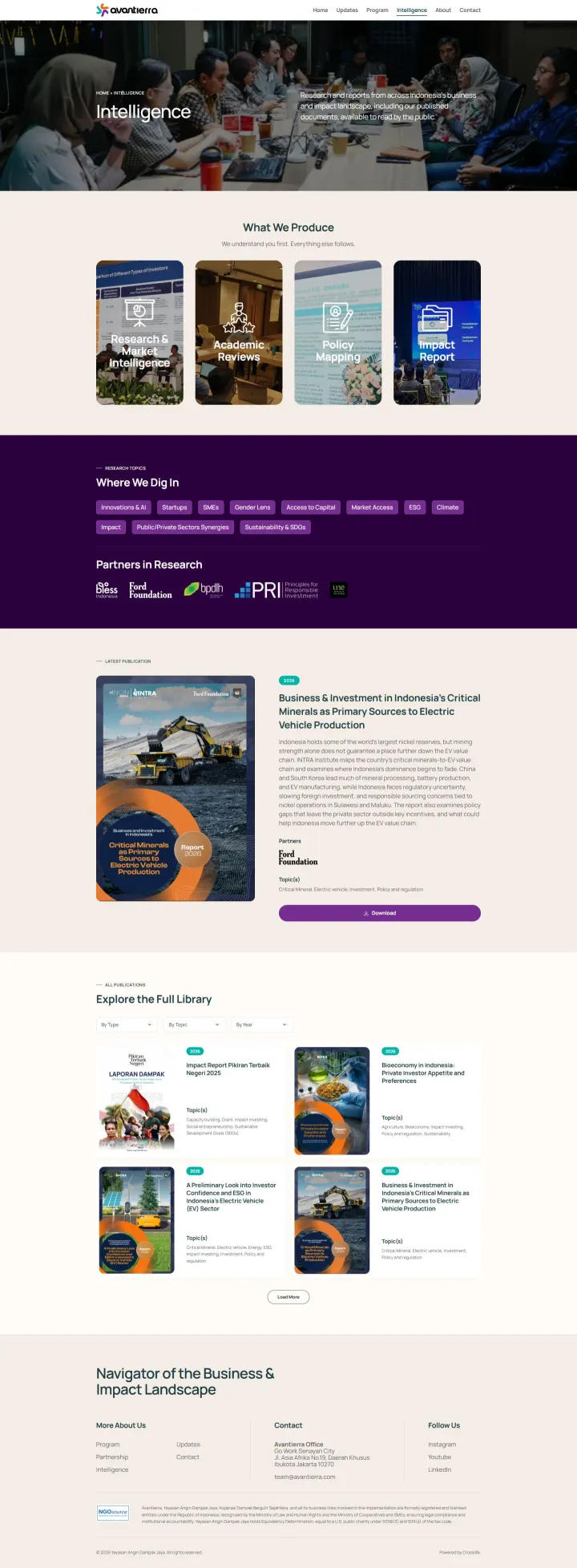 Halaman 4 website Avantierra