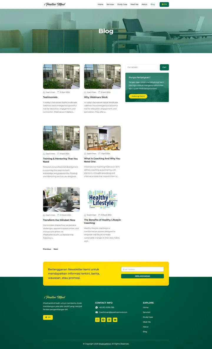 Halaman 2 website iPositiveMind