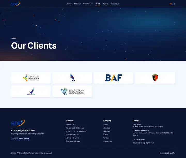 Halaman 3 website Sinergi Digital Pramuthama
