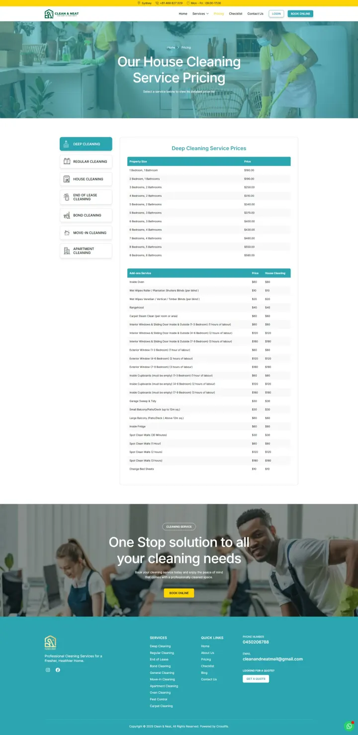Halaman 4 website Clean & Neat Solutions