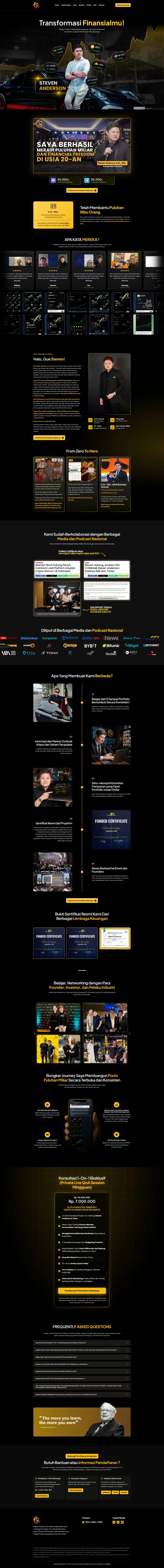 Halaman 1 website Transformasi Finansial