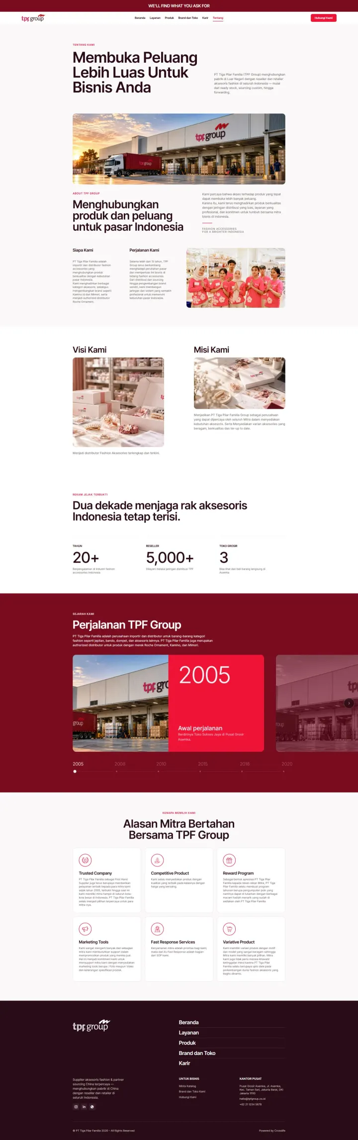 Halaman 7 website Tiga Pilar Familia