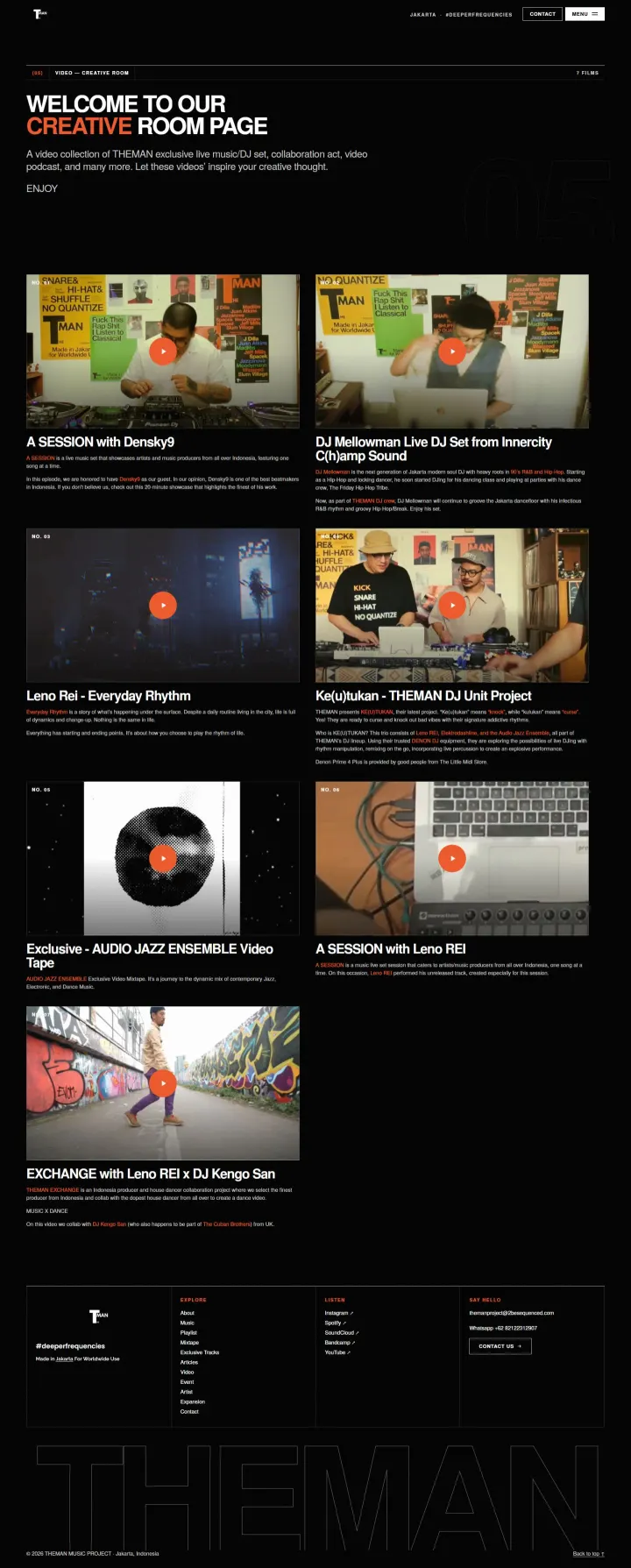 Halaman 4 website THEMAN Music Project