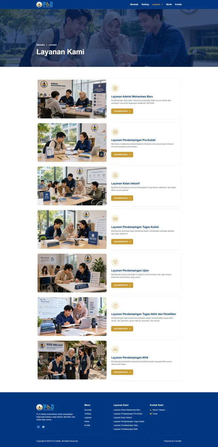Halaman 4 website PLD Universitas Tidar