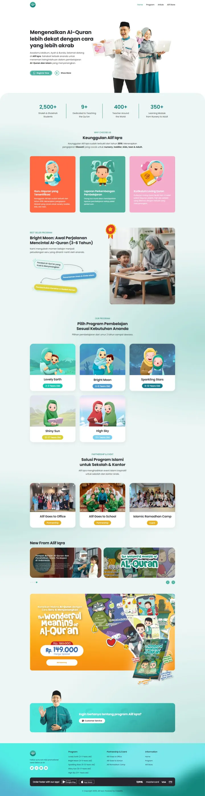Halaman 1 website Alif Iqra