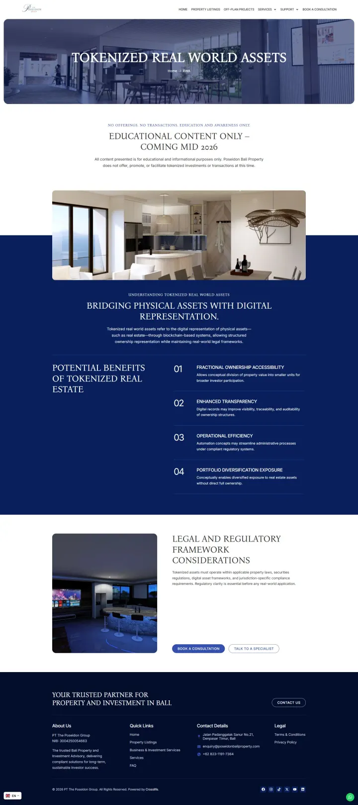 Halaman 7 website Poseidon Bali Property