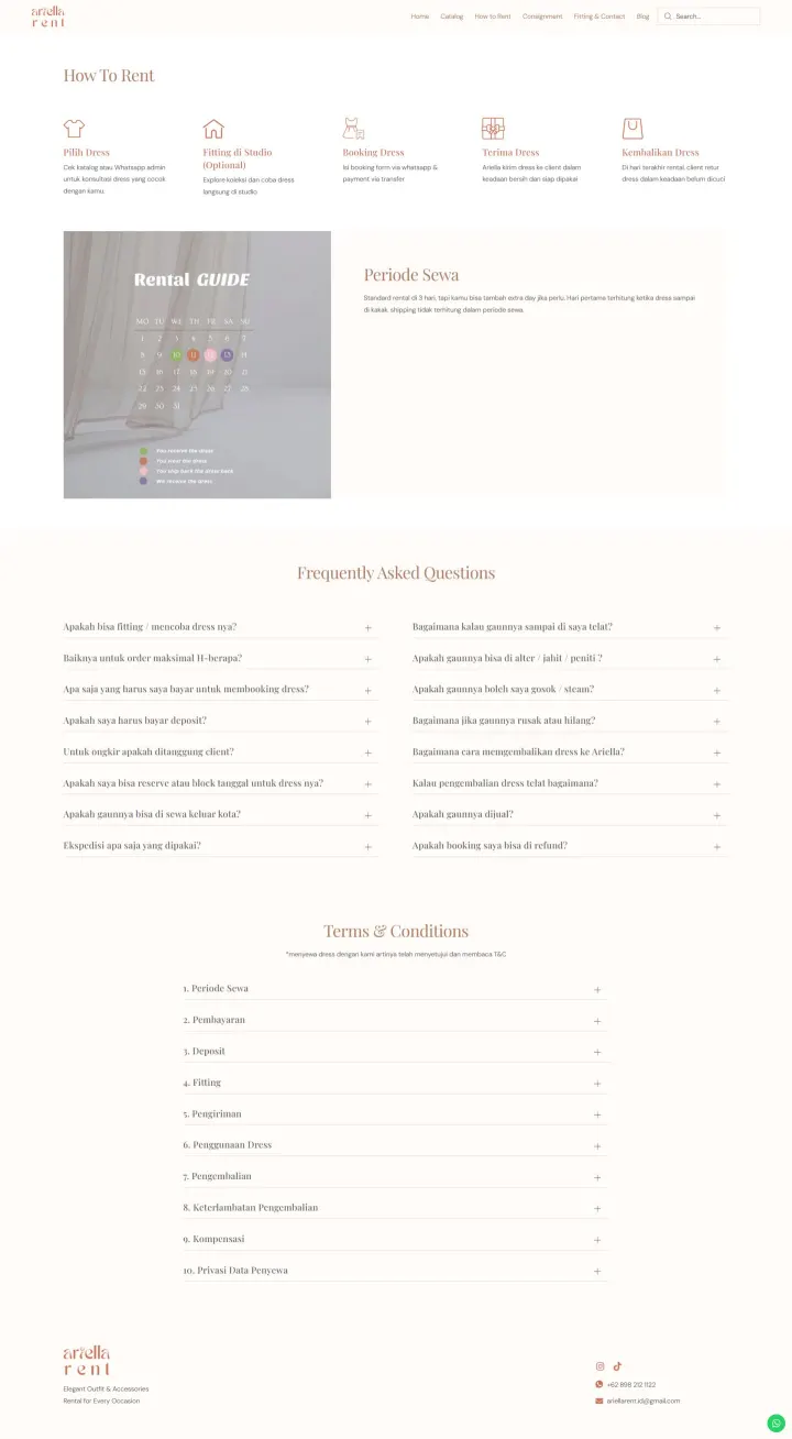 Halaman 4 website Ariella Rent
