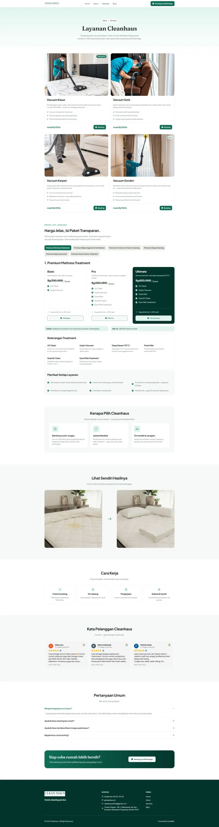 Halaman 5 website CleanHaus