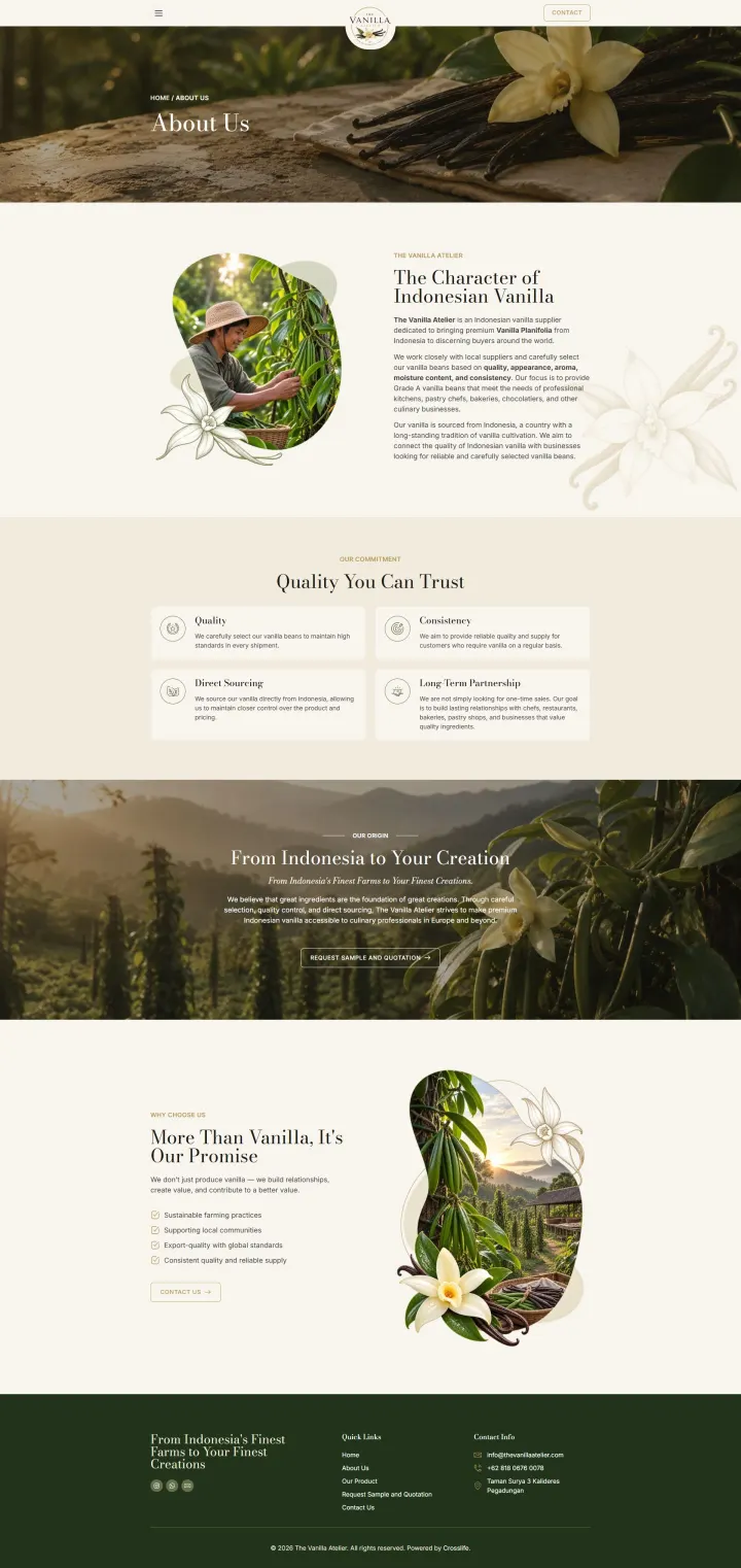 Halaman 2 website The Vanilla Atelier