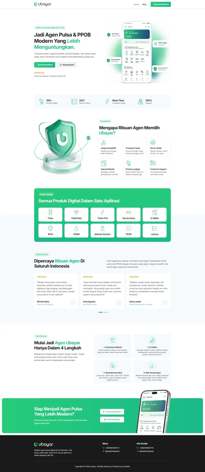 Halaman 1 website Ubayar