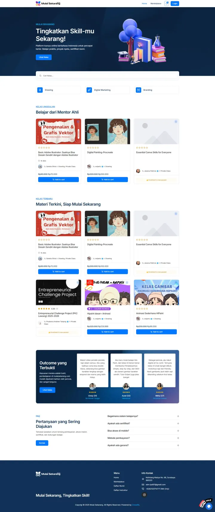 Halaman 1 website Mulai Sekarang