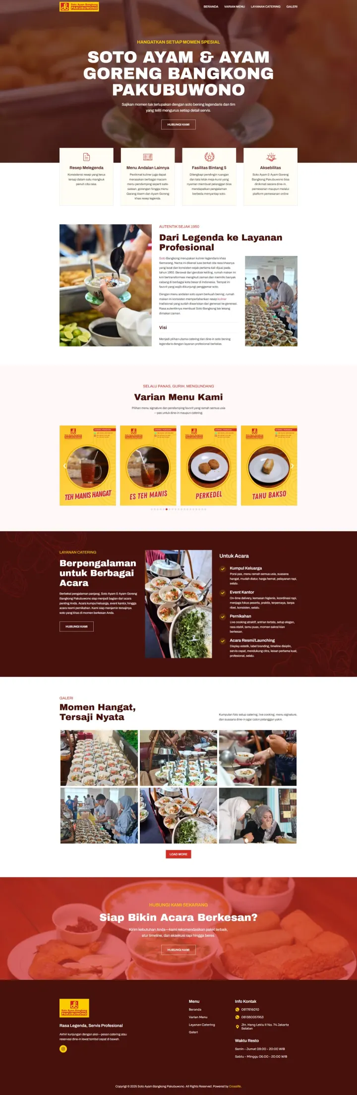 Halaman 1 website Soto Bangkong Pakubuwono