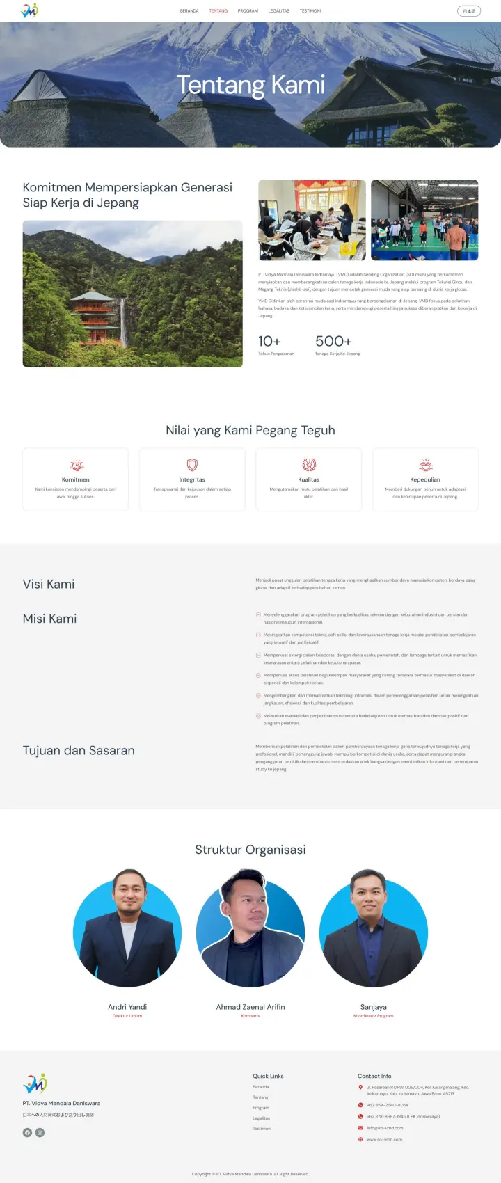 Halaman 2 website So-VMD (Vidya Mandala Daniswara)