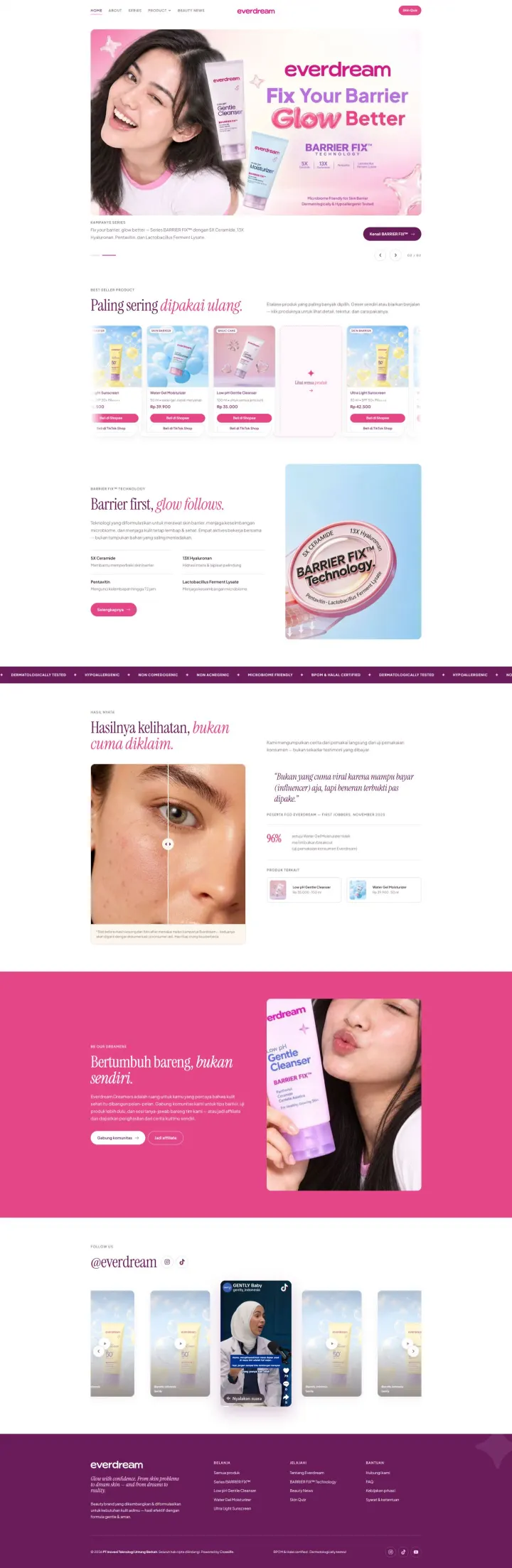 Halaman 1 website Everdream