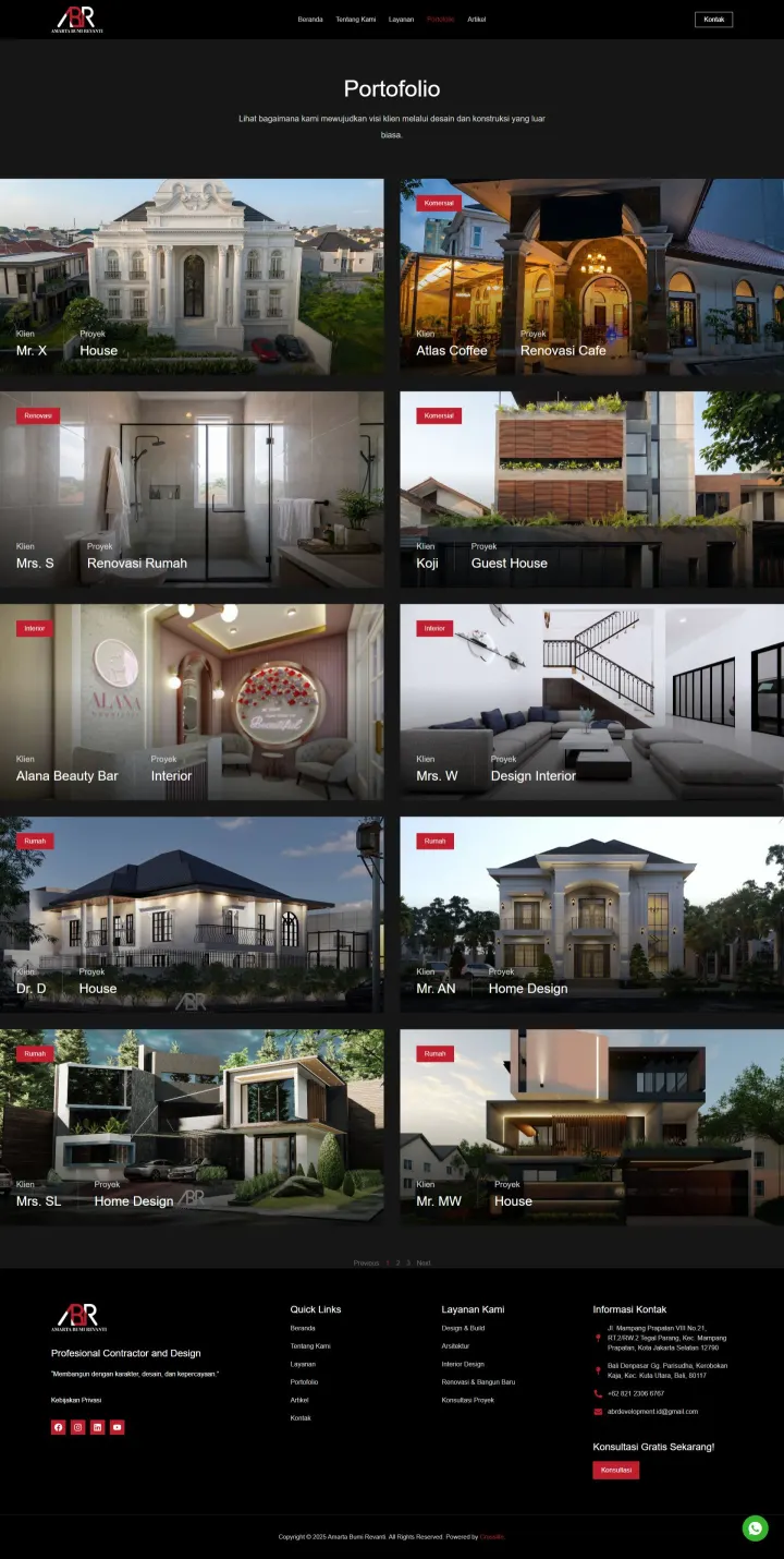 Halaman 4 website Amarta Bumi Revanti