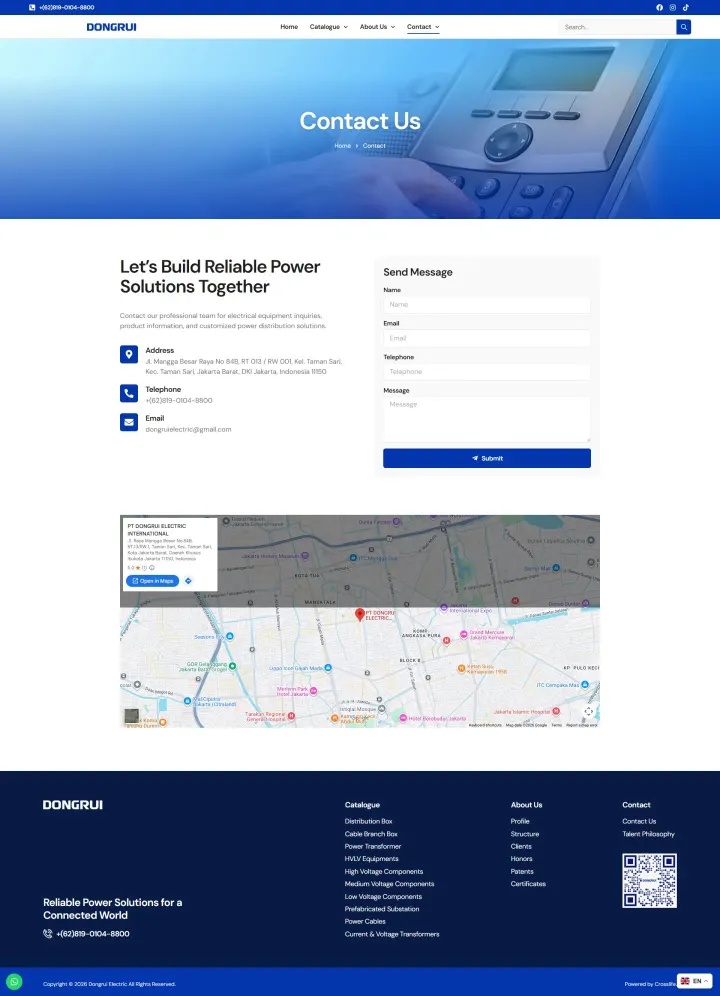 Halaman 4 website Dongrui Electric