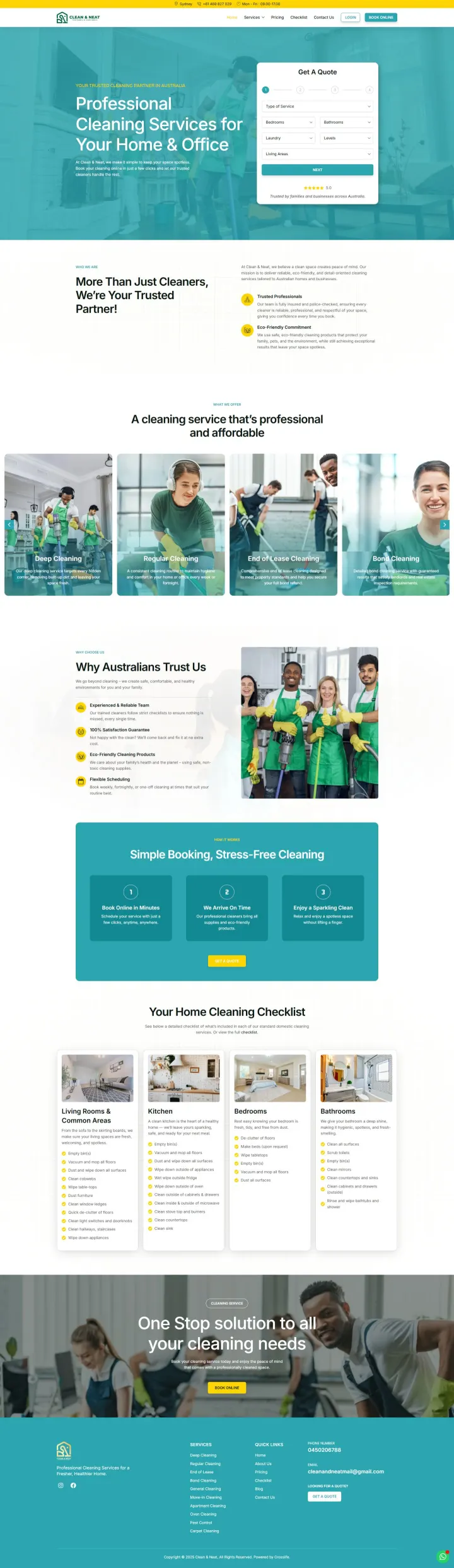 Halaman 1 website Clean & Neat Solutions