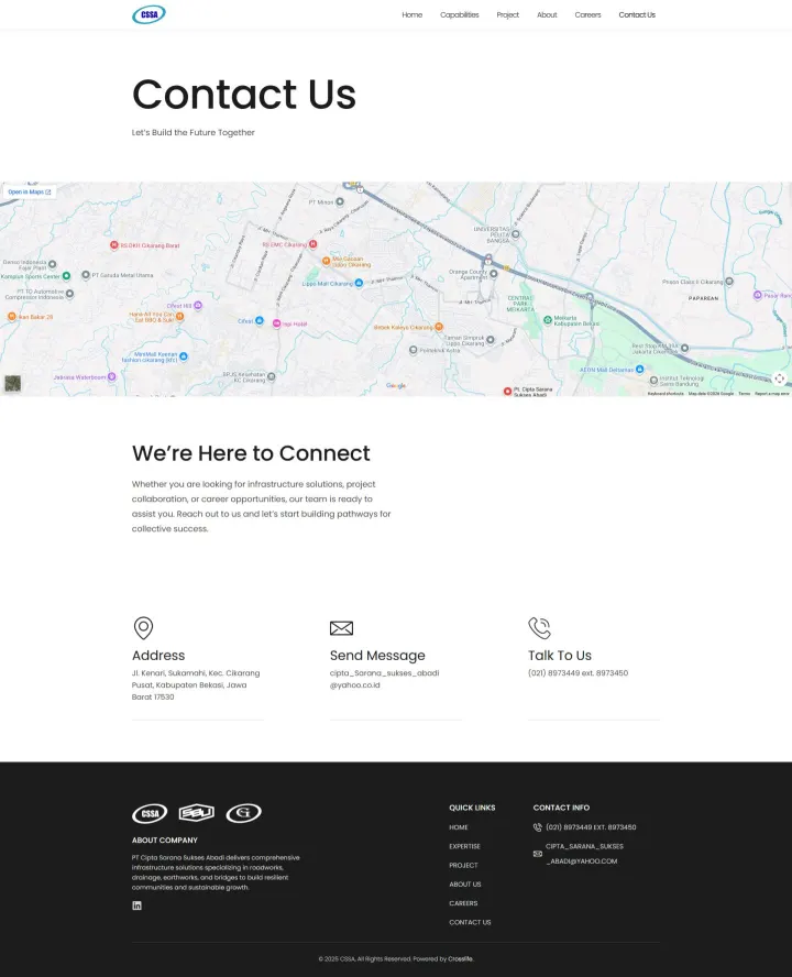 Halaman 5 website Cipta Sarana Sukses Abadi (CSSA)