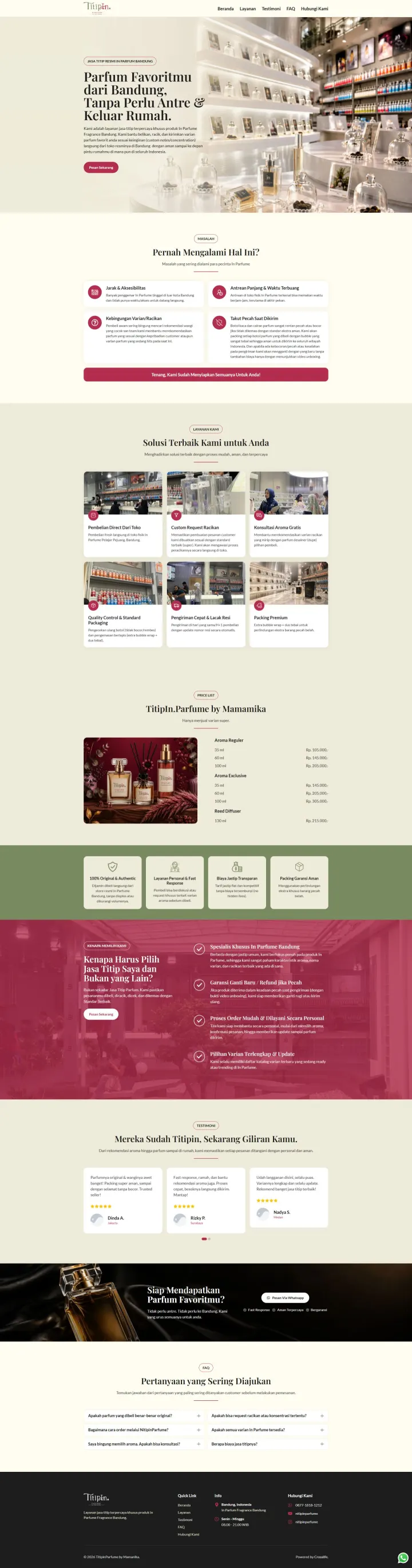 Halaman 1 website Nitipin Parfume