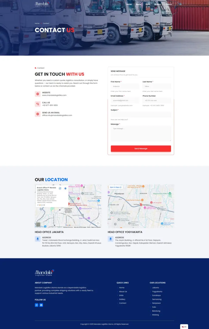 Halaman 3 website Mandala Logistika Utama