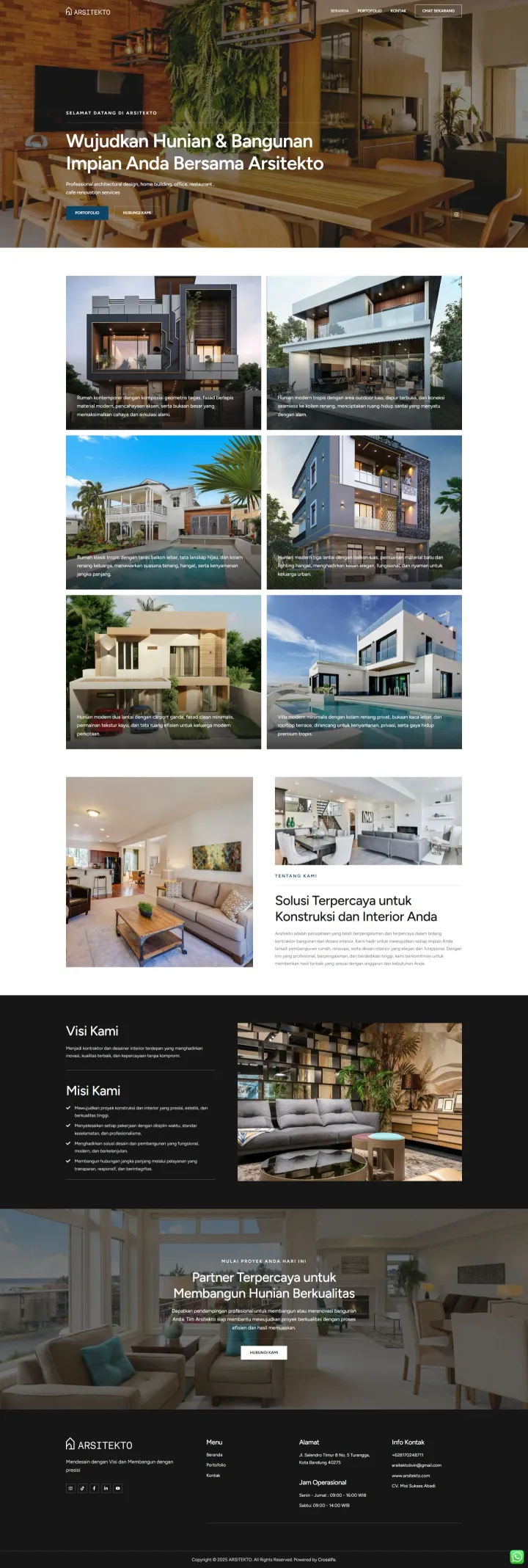 Halaman 1 website Arsitekto